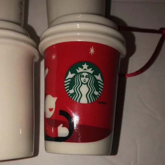 Starbucks Ornaments Lot-Starbucks Cups Ornaments 1971, 1992, 2011, 2011 Holiday - Picture 8 of 10